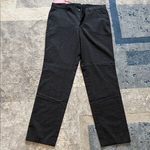 HUGO Gray Plaid Dress Pants with Red Brand Accents